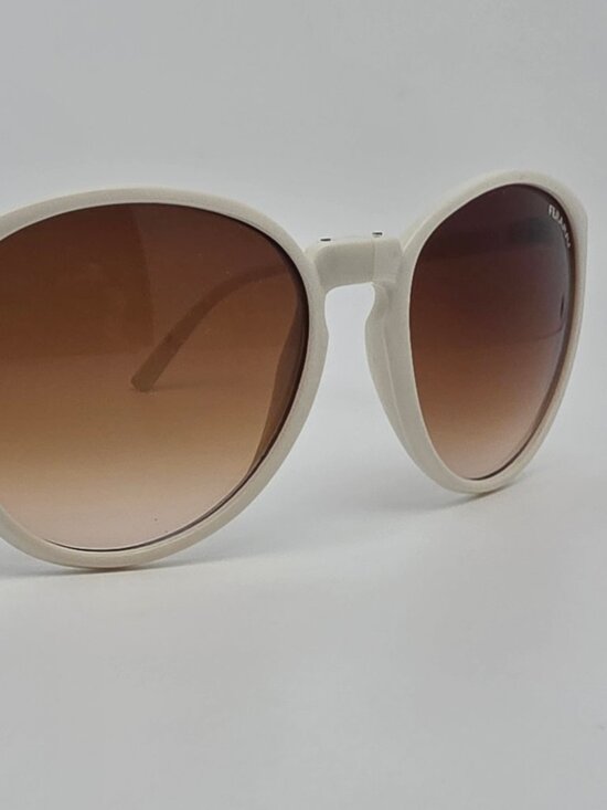 Ferarri White Frame Amber Brown Gradient Lens Folding Sunglasses w/ Case 55mm main image 10